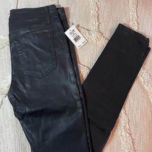Joe’s Jeans Size 28 Black Coated Mid Rise Skinny